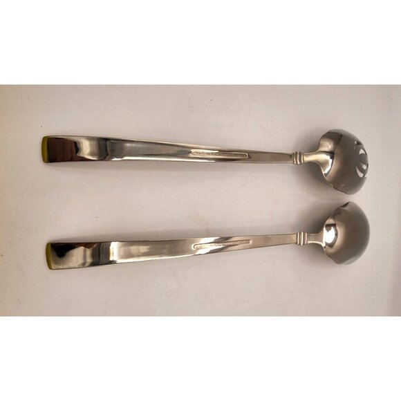 Reed & Barton Heritage Mint 18/10 Stainless Steel Salad Serving Set - Picture 3 of 8